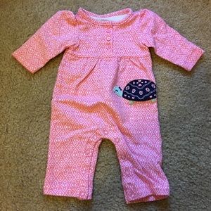 3/$12 Carters Pink Turtle One-Piece Playsuit